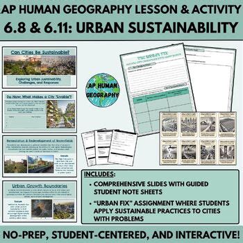 AP Human Geography-6.8,6.11: Urban Sustainability Lesson & Fix the City ...