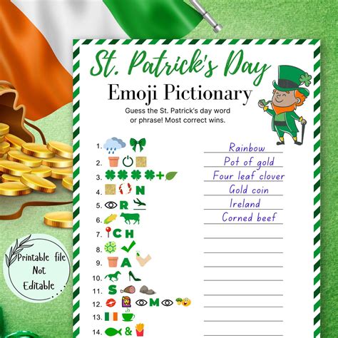 St patrick s emoji game st patrick s day games group kids adults st ...