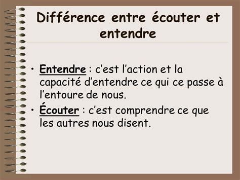 Image result for Entendre vs Ecouter