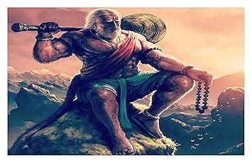 BALDAU PRINTS God Hanuman Ji Religious Wall Poster For Room (Gloss ...