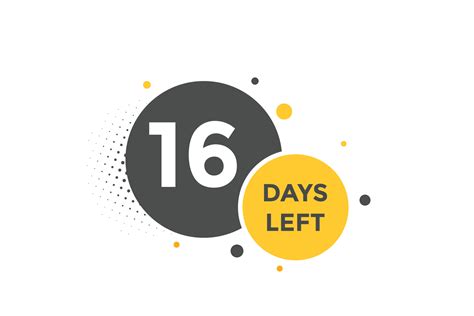 16 days Left countdown template. 16 day Countdown left banner label ...