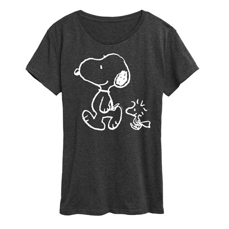 Peanuts - Snoopy Woodstock Walk - Women's Short Sleeve Graphic T-Shirt ...