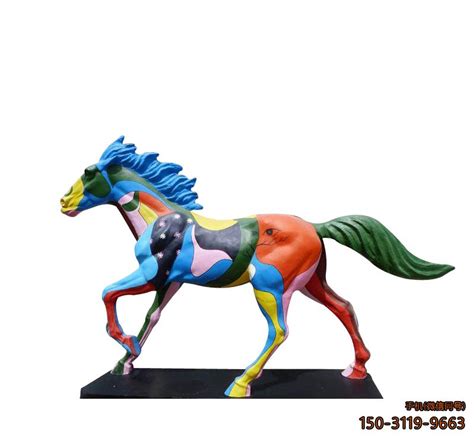 彩绘马雕塑玻璃钢动物雕塑_厂家图片价格-玉海雕塑