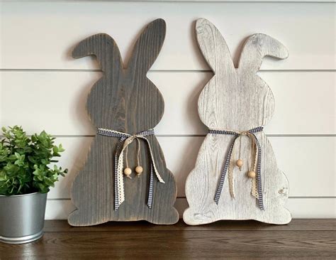 Rustic Wood Bunny, Wood Easter Bunny, Easter Decor, Spring Decor ...