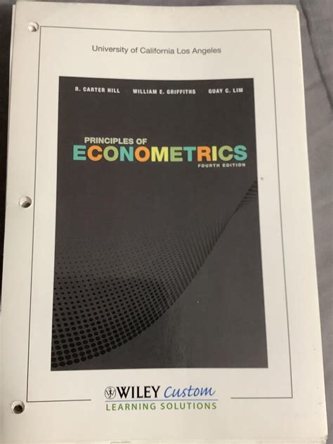Principles of Econometrics 4th Edition by R. Carter Hill Loose Leaf Textbook | eBay