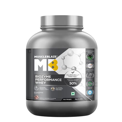 MuscleBlaze Biozyme Performance Whey Protein Powder, Choco Crispers ...
