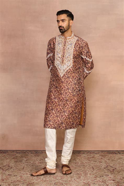 Gargee Designer's Rabaab Brown Kurta Set