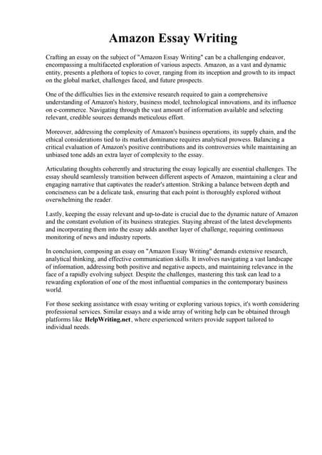 Image result for Amazon Written Assignment