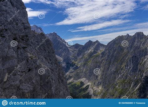 Mountains Alpspitze and Zugspitze in Austria Germany Border Stock Photo ...
