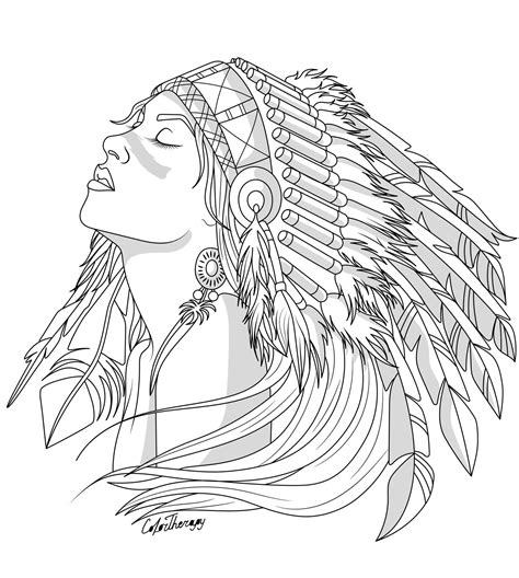Native American Coloring Pages - Mindfulness Coloring Activities