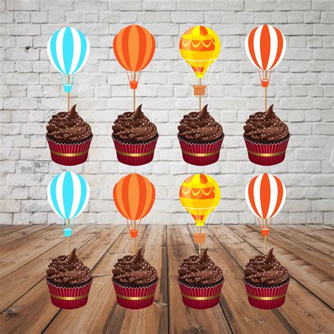 Hot Air Theme Boy Cup Cake Topper | Party Supplies India Online