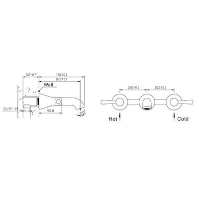 Two Handle Basin Mixer Set - Torne | Grotto World