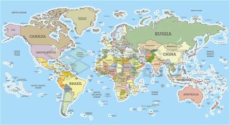 一款世界地图各个国家和地区位置名称8304536矢量图片免抠素材下载 - 设计盒子