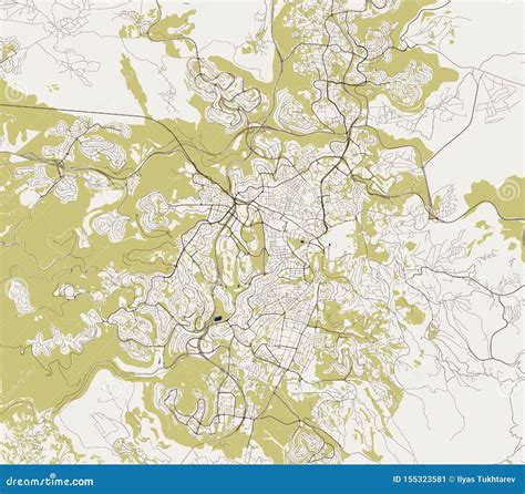 Map of the City of Jerusalem, Israel Stock Illustration - Illustration ...
