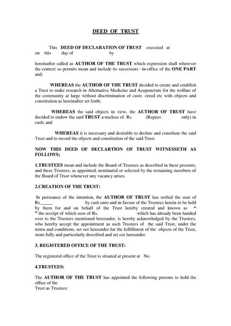 Deed of Trust - Docs - BALLB - Studocu