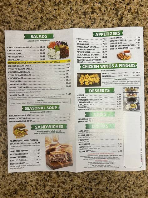 Charlie's On Main pizza Menu - Updated July 2025