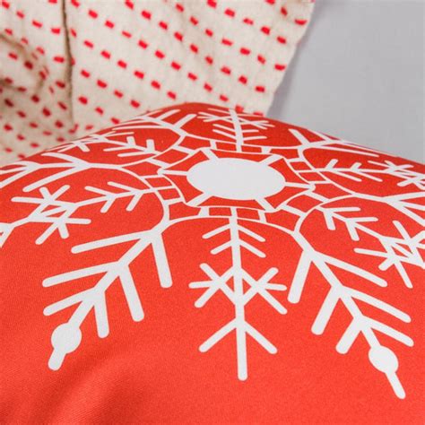 Christmas Velvet Snowflake Cushion Cover 16 X 16 Inch | Nestasia