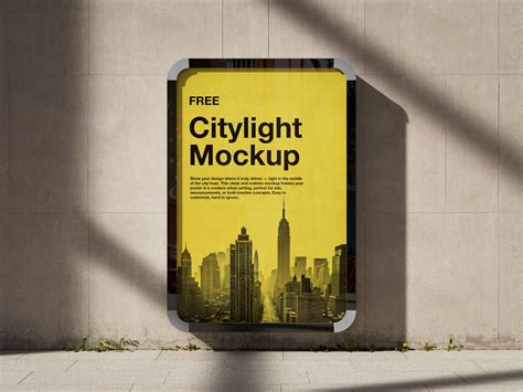 Vertical Citylight Poster Mockup PSD Template Outdoor Advertising ...