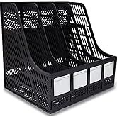 Dayalu Sturdy Desktop 4 Section Magazine Plastic Holders Desk Organizer ...