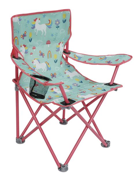 Crckt Kids Folding Camp Chair with Safety Lock, Unicorn Print, 125lb ...