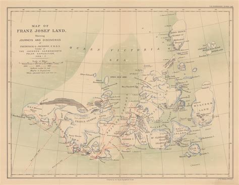 Royal Geographical Society (RGS), Sketch map of Franz Joseph Land, 1898 ...