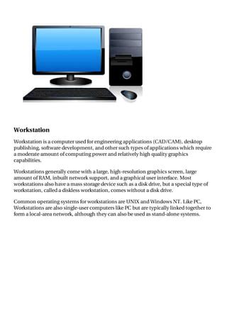 Image result for Types of Workstation Computer