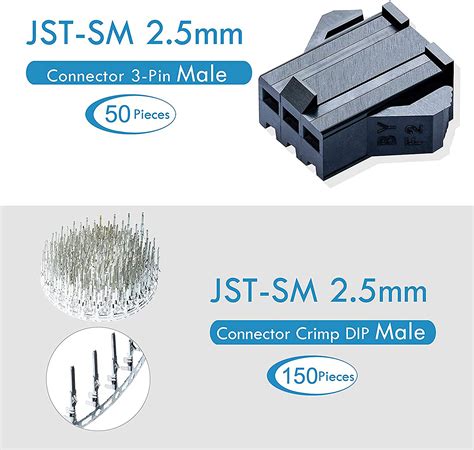 Buy CQRobot 400 Pieces 2.5mm Pitch JST - SM JST Connector Kit. 2.5mm ...