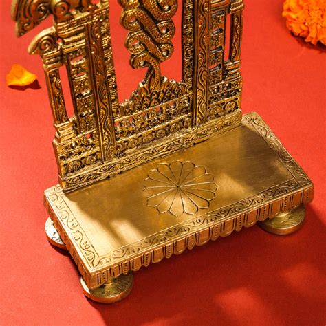 Brass Singhasan With Prabhavali Craft (10.5 Inch) – Vedansh Craft