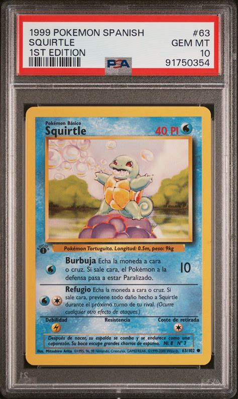1999 Pokemon Spanish 63 Squirtle PSA 10 | GameStop