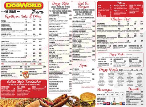 Menu for Dog World in Beloit, WI | Sirved