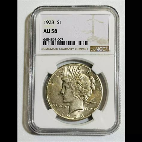 1928 Peace Dollar NGC AU-58 - Bob Paul Rare Coins