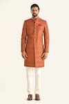 Buy Pink Brocade Embroidery The Sheesh Mahal Sherwani For Men by ...