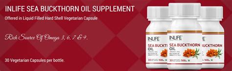 Buy INLIFE Sea Buckthorn Oil Capsules 500mg | Omega 3 6 7 9 Supplement ...