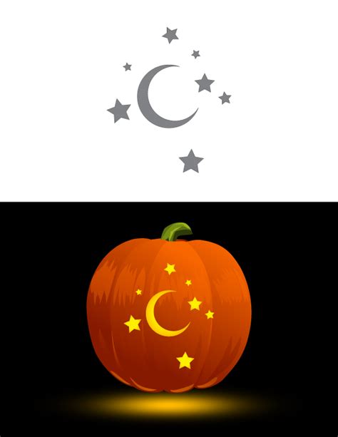 Printable Moon Pumpkin Stencil - Printable Stencils