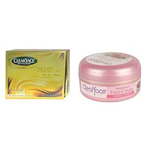 Clear Face 24 Carat Gold Facial Kit With Clear Face Multivitamin Fruit ...