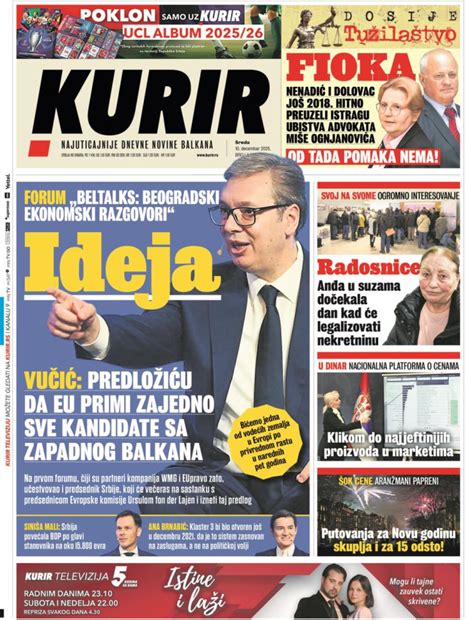 Novine: "Tri scenarija za NIS"; "Trampov plan spas za Srbiju od ...