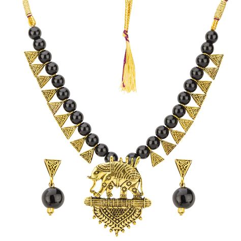 Buy Jewels Galaxy Sparkling Beaded Elephant Inspired Brilliant Necklace ...