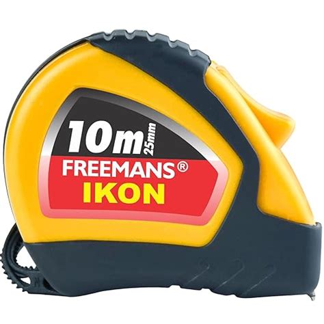 FREEMANS IKON 10m:25mm Steel Inchi Measuring Tape -10m (Yellow & Black ...
