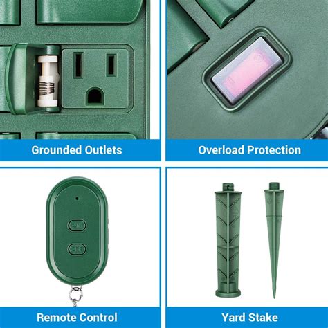 Buy DEWENWILS Outdoor Power Strip Stake Weatherproof, 100FT Remote ...