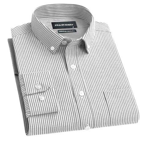 New Light Grey Stripe Down Button Oxford Cotton Shirt (FS043) – Frankshirt