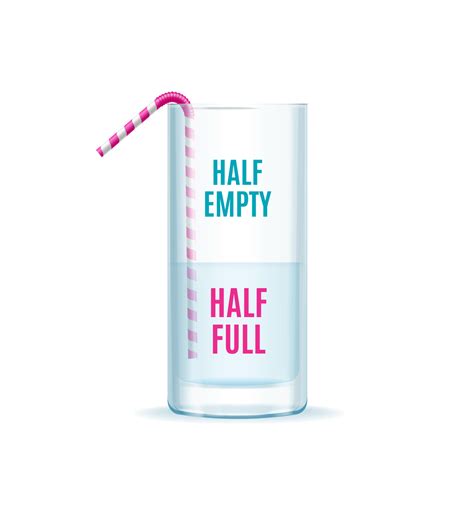 Realistic Detailed 3d Half Empty Half Full Glass Concept. Vector ...