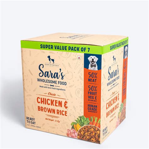 Sara's Wholesome Chicken & Brown Rice Wet Dog Food 7x300g – Heads Up ...