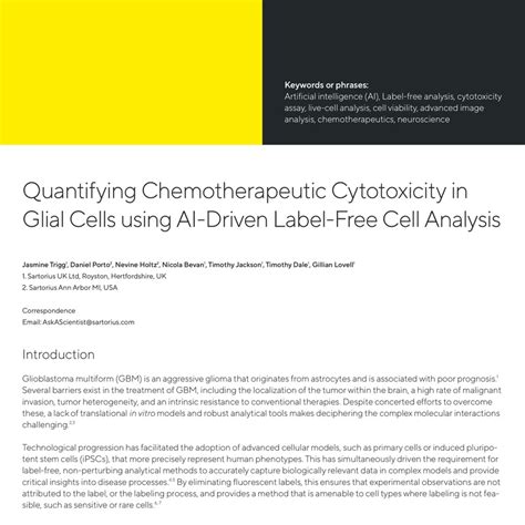 Quantifying Chemotherapeutic Cytotoxicity in Glial Cells using AI ...