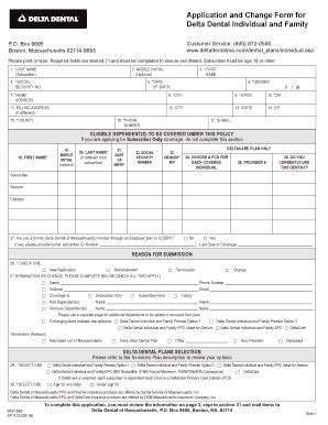 Fillable Online enrollment form - Delta Dental of Massachusetts Fax ...