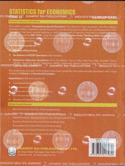 Statistics For Economics Class 11 - CBSE By Sandeep Garg (Examination ...