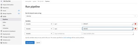 GitLab Add Pipeline Variables 的图像结果