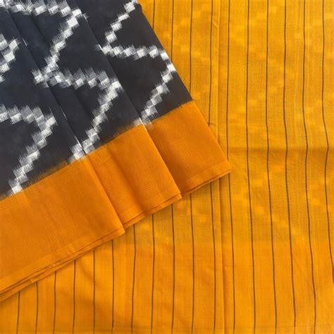 Elegant Handwoven Double Ikkat Cotton Saree – Ikkat Time