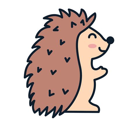 hedgehog or porcupine cute smile cartoon logo icon vector illustration 5540212 Vector Art at ...