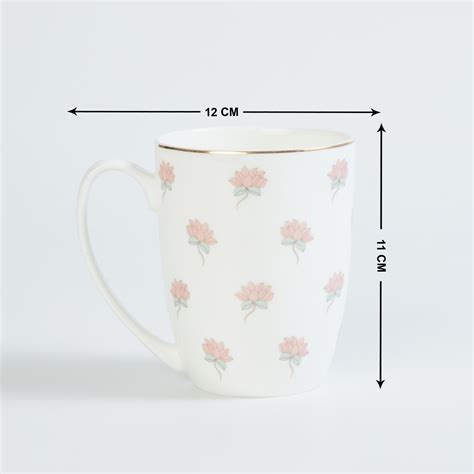 Buy Heritage Renew Multicolour Lotus Printed Bone China Mug - 360ml ...