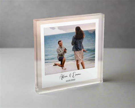 Personalized Acrylic Photo Message Block, Photo Message Stand | Gifts ...